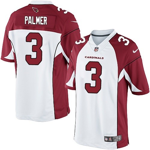 Men's Limited Carson Palmer Nike Jersey White Road - #3 NFL Arizona Cardinals